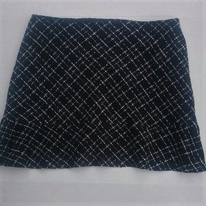 George Windowpane Pattern Black and White Skater Skirt  SZ 16